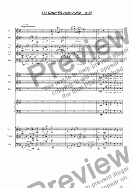 page one of Geriefelijk en in weelde for choir, small orchestra and piano