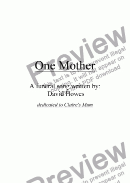 page one of One Mother (2011)