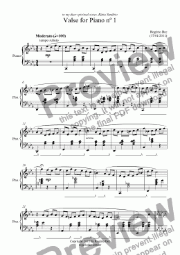 page one of Valse for Piano nº 1