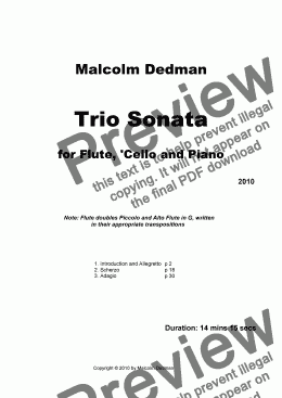 page one of Trio Sonata