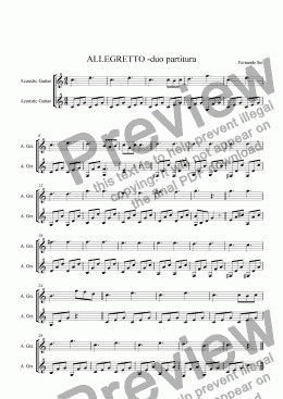 page one of Allegretto-duo score