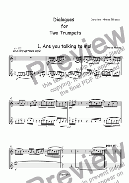 page one of Dialogues for Two Solo Trumpets