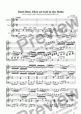 page one of Duet Ehre, Ehre sei Gott in der Hohe (Bach)