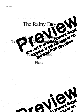 The Rainy Day Sheet music for Piano, Soprano (Piano-Voice)