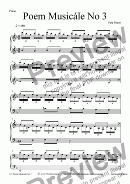 page one of Poem Musicale No 3 [Piano solo]