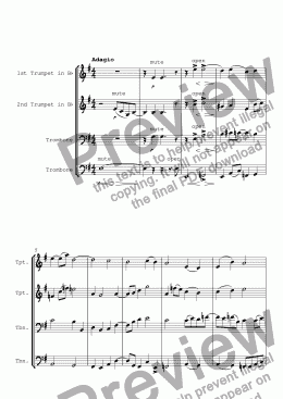 page one of East Keal Suite for Brass Quartet - Movement Two