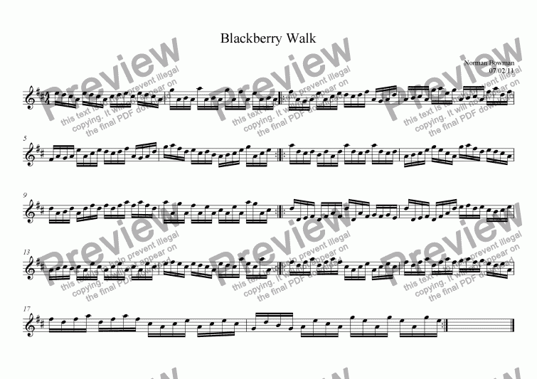 page one of Blackberry Walk