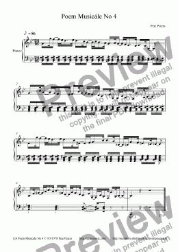 page one of Poem Musicale No 4 [very short Piano solo]
