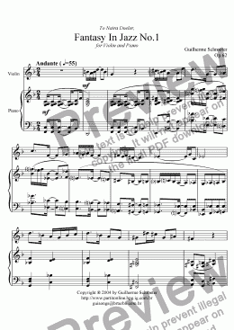 page one of Op.062 - Fantasy in jazz for Violin and Piano No.1 (F Major)