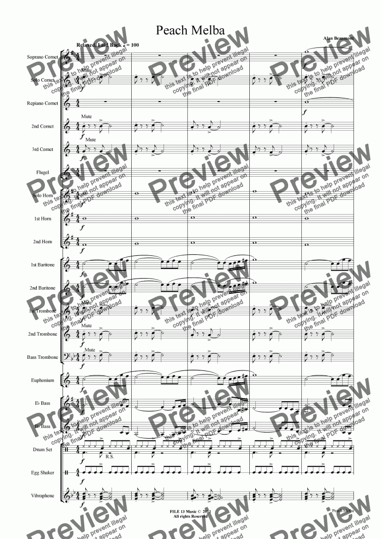 page one of Peach Melba (Brass Band)