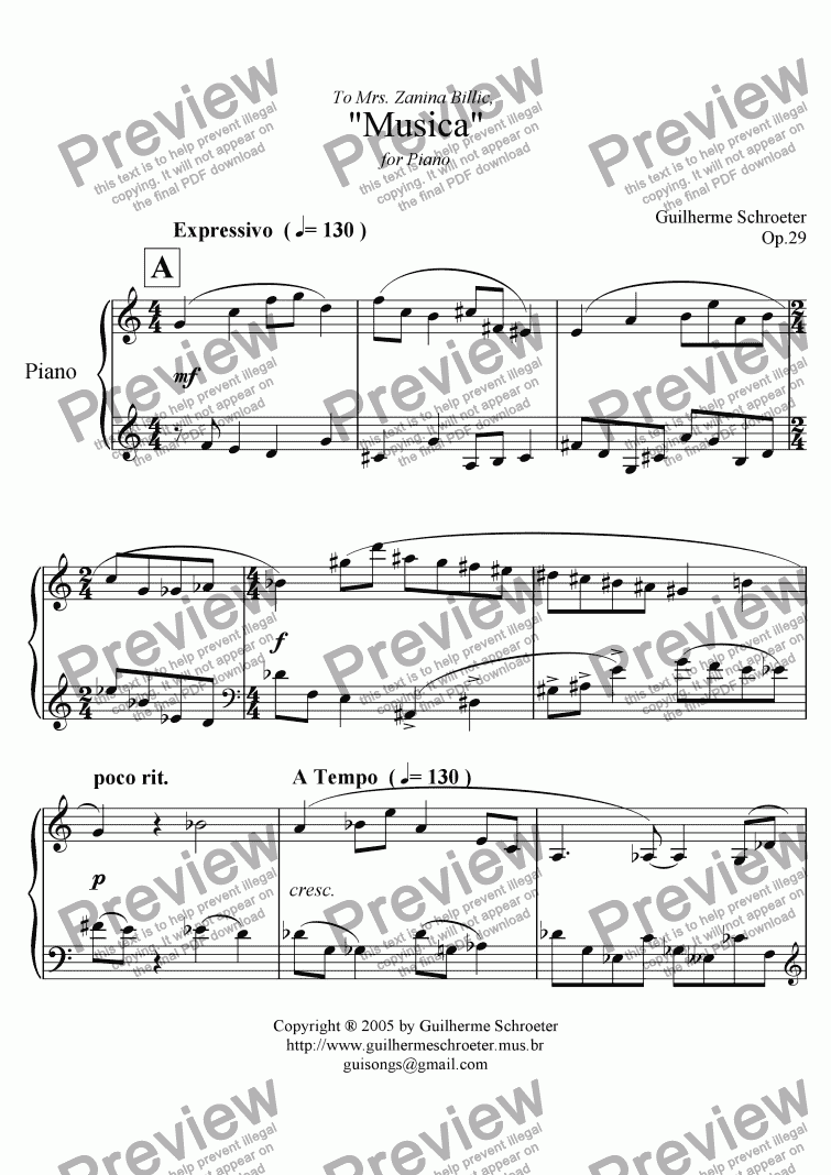page one of Op.029 - Musica for Piano (C Major)