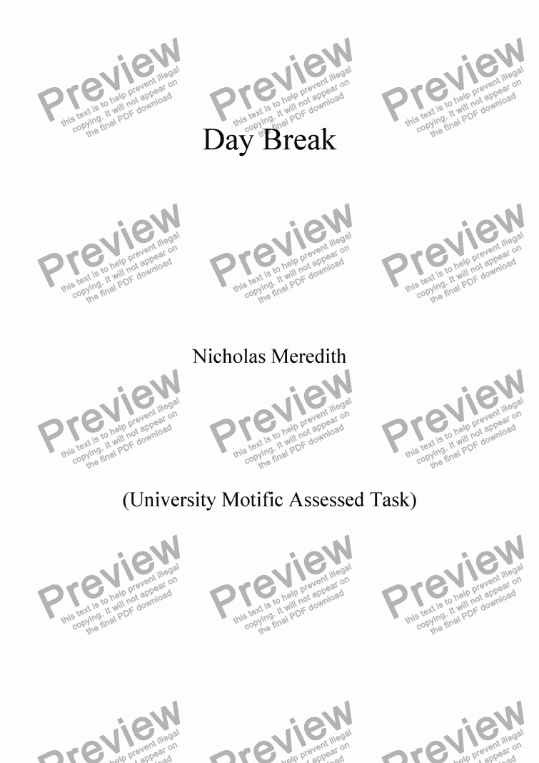 page one of Day Break
