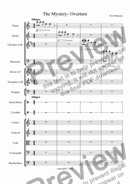 page one of The Mystery- Overture