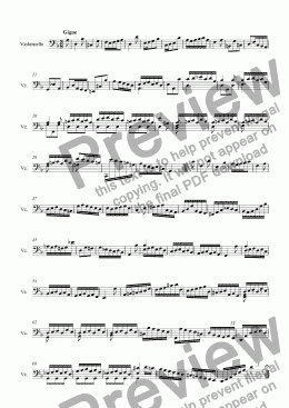 page one of Suite Nr. 2, Gigue