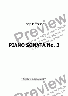 page one of Piano Sonata No 2 - first movement