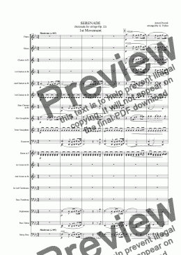 page one of Serenade Op. 22 for Concert Wind Band