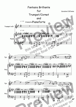 page one of Fantasia Brilliante for Trumpet/Cornet and Piano