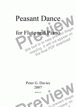 page one of Peasant Dance for Flute and Piano