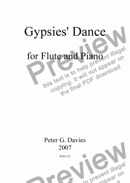 page one of Gypsies’ Dance for Flute and Piano