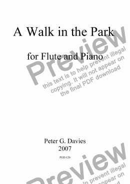 page one of A Walk in the Park for Flute and Piano