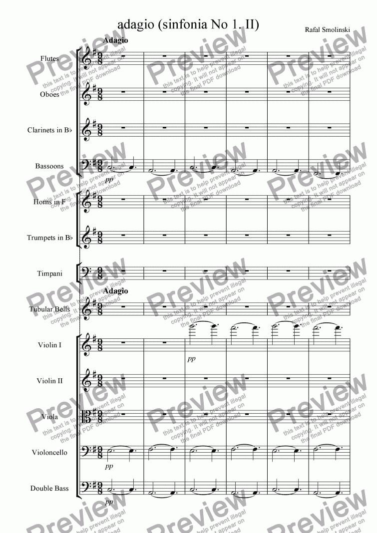 page one of sinfonia no. 1 (adagio)