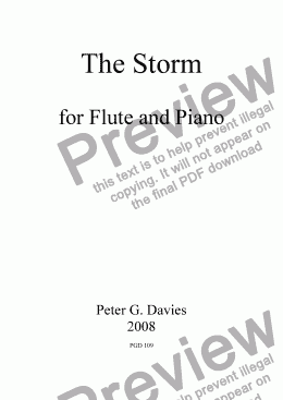 page one of The Storm for Flute and Piano