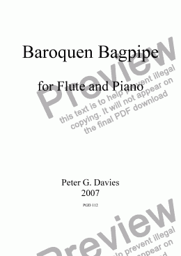 page one of Baroquen Bagpipe for Flute and Piano