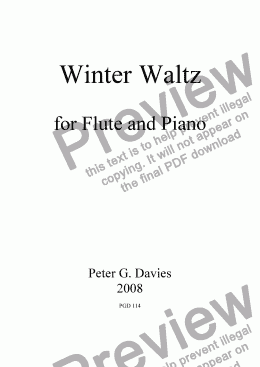 page one of Winter Waltz for Flute and Piano