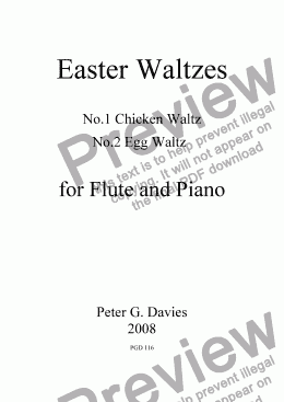 page one of Easter Waltzes Nos.1 and 2 for Flute and Piano