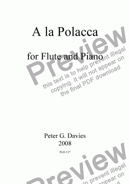 page one of A la Polacca for Flute and Piano