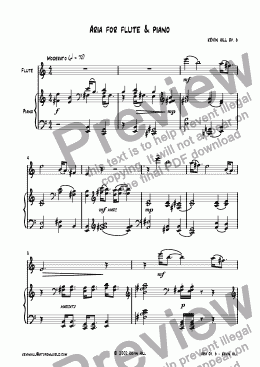 page one of Aria for flute and piano