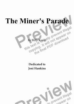 page one of The Miner’s Parade