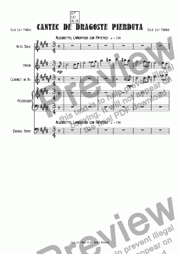 page one of Cantec de Dragoste Pierduta (No. 1 from Muzyka Z Serca)