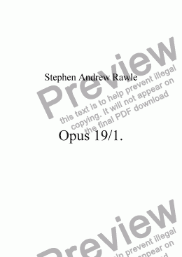 page one of Opus 19/1, The Path To Fortuna.