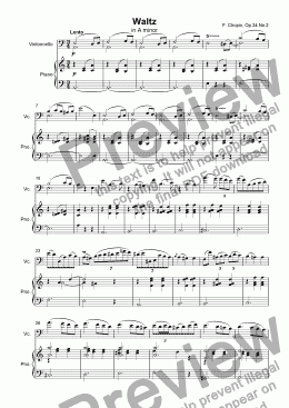 page one of Waltz in A minor (Cello & Piano)