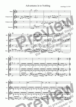page one of Adventures in to Nothing for Wind Quartet