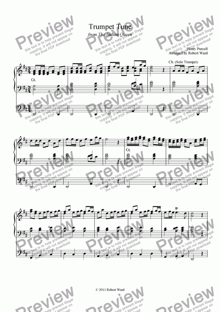 page one of Trumpet Tune from the Indian Queen