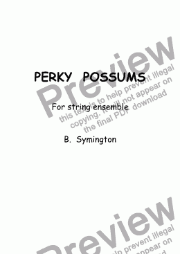 page one of PERKY POSSUMS