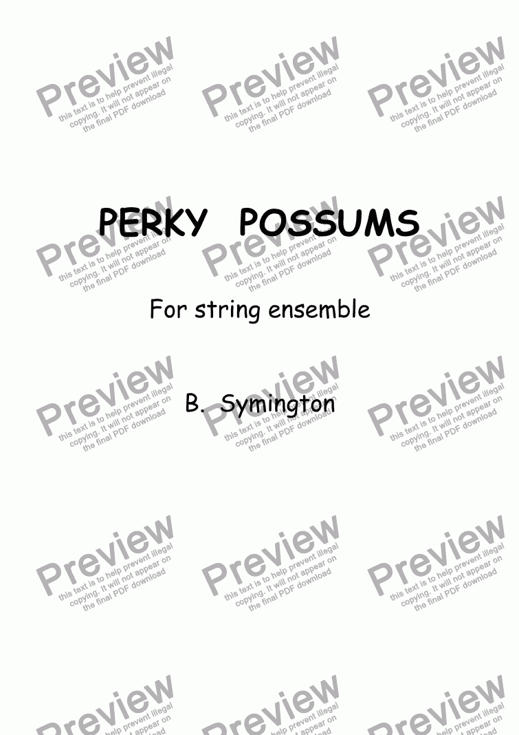 page one of PERKY POSSUMS