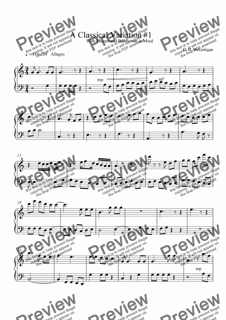 page one of A Classical Variation