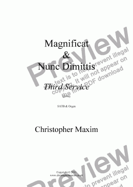 page one of Magnificat & Nunc Dimittis (Third Service)
