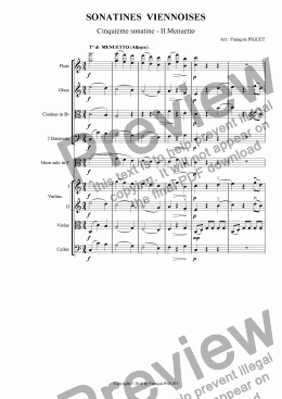 page one of MOZART: Viennese Sonatina Nr 5 / II arranged for orchestra