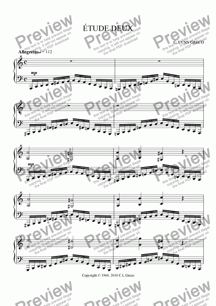 page one of Etude Deux