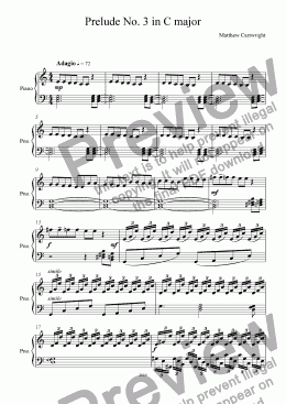page one of Prelude No 3 in C major
