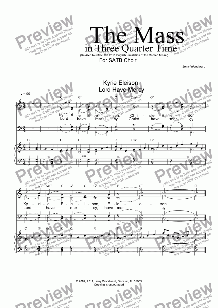 page one of The Mass in Three Quarter Time (Revised)