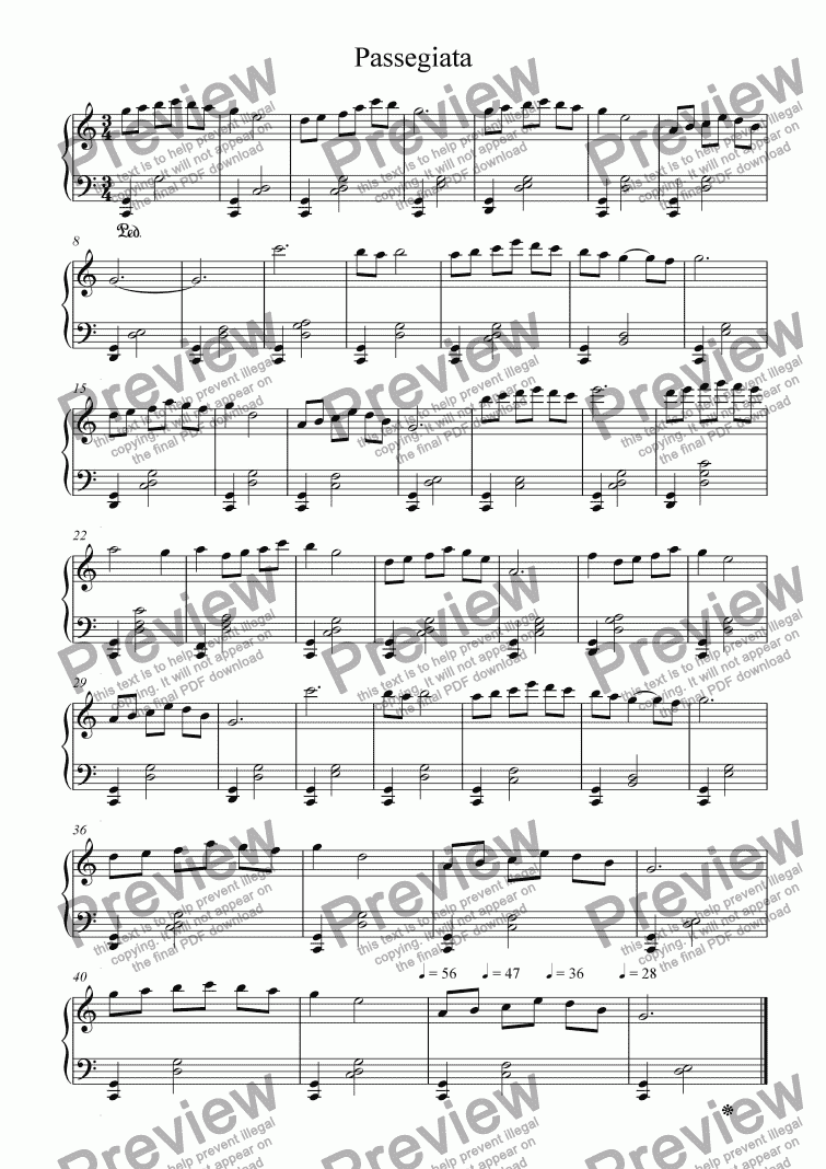 page one of Cartolina musicale - «Passeggiata»