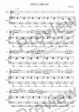 page one of SWEET DREAM for flute and piano