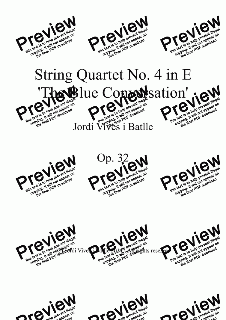 page one of String Quartet No. 4 in E ’The Blue Conversation’, Op. 32