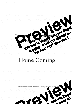 page one of Home Coming