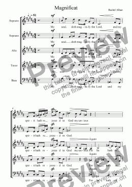page one of Magnificat for mixed choir 
